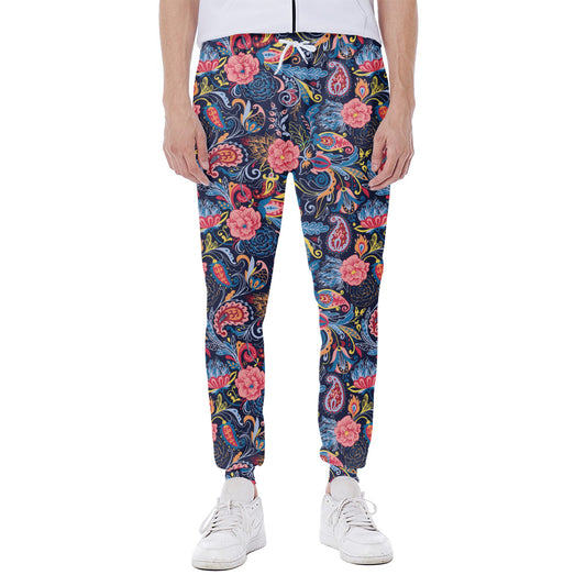 Boho Paisley Pattern Print Scuba Joggers