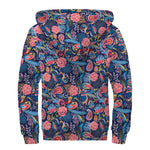 Boho Paisley Pattern Print Sherpa Lined Zip Up Hoodie