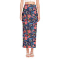 Boho Paisley Pattern Print Side Slit Maxi Skirt