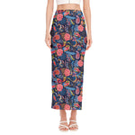 Boho Paisley Pattern Print Side Slit Maxi Skirt