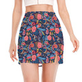 Boho Paisley Pattern Print Side Slit Mini Skirt