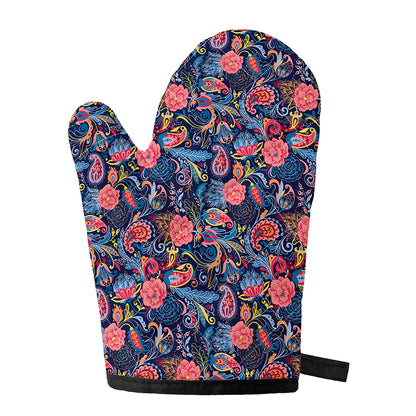 Boho Paisley Pattern Print Single Oven Mitt