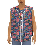 Boho Paisley Pattern Print Sleeveless Baseball Jersey