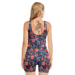 Boho Paisley Pattern Print Sleeveless One Piece Swimsuit
