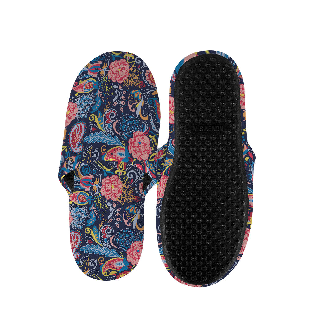 Boho Paisley Pattern Print Slippers