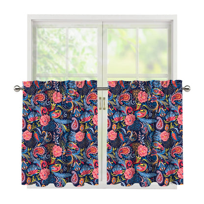 Boho Paisley Pattern Print Tier Curtains
