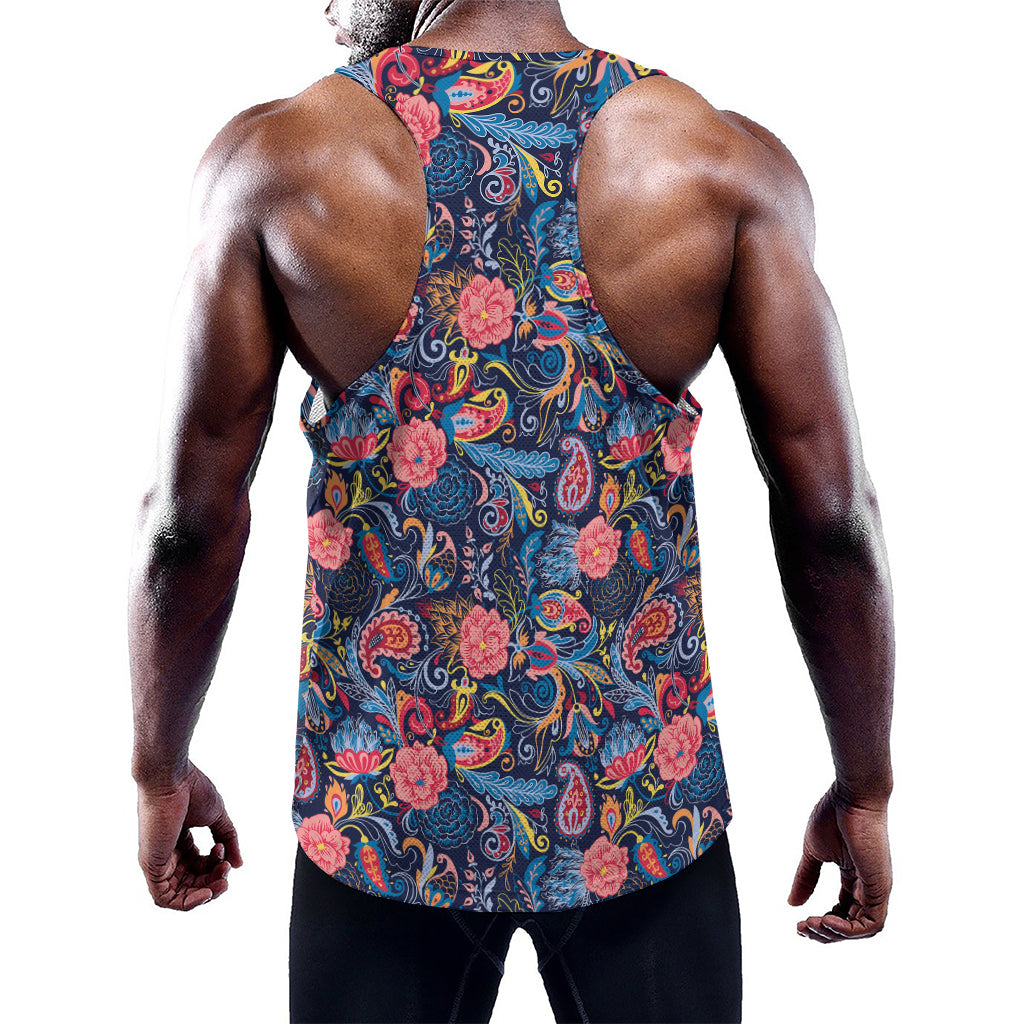 Boho Paisley Pattern Print Training Tank Top