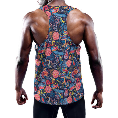Boho Paisley Pattern Print Training Tank Top