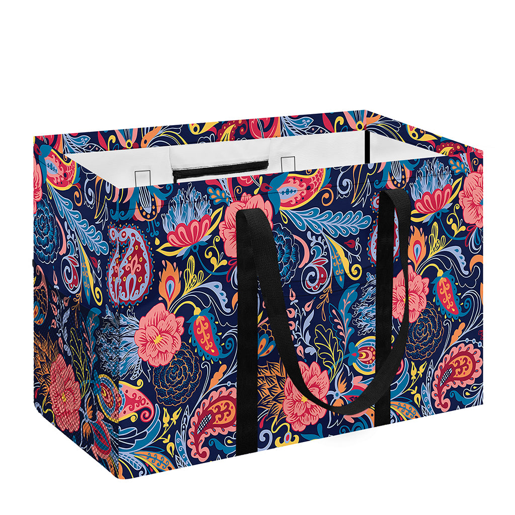 Boho Paisley Pattern Print Utility Tote Bag