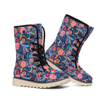 Boho Paisley Pattern Print Winter Boots