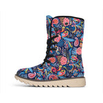 Boho Paisley Pattern Print Winter Boots