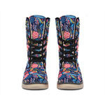 Boho Paisley Pattern Print Winter Boots