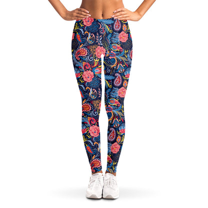 Boho Paisley Pattern Print Women's Leggings