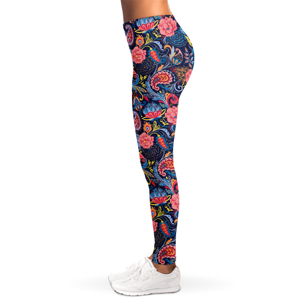 Boho Paisley Pattern Print Women's Leggings