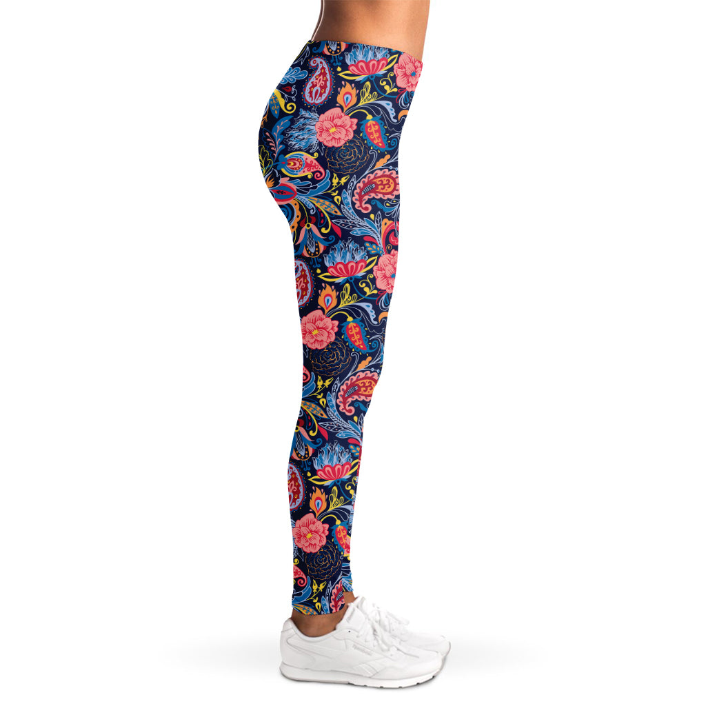 Boho Paisley Pattern Print Women's Leggings