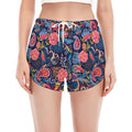 Boho Paisley Pattern Print Women's Split Running Shorts