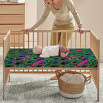 Boho Peacock Feather Pattern Print Baby Crib Sheet