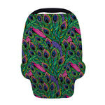 Boho Peacock Feather Pattern Print Baby Seat Cover
