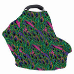 Boho Peacock Feather Pattern Print Baby Seat Cover