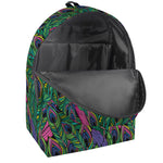 Boho Peacock Feather Pattern Print Backpack