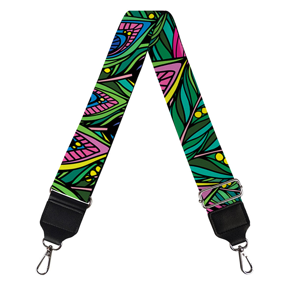 Boho Peacock Feather Pattern Print Bag Strap