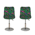 Boho Peacock Feather Pattern Print Bar Stool Covers