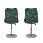 Boho Peacock Feather Pattern Print Bar Stool Covers