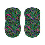 Boho Peacock Feather Pattern Print Bar Stool Covers