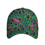Boho Peacock Feather Pattern Print Baseball Cap
