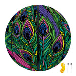 Boho Peacock Feather Pattern Print Basketball