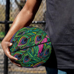 Boho Peacock Feather Pattern Print Basketball