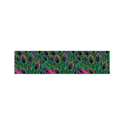 Boho Peacock Feather Pattern Print Bed Runner