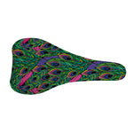Boho Peacock Feather Pattern Print Bicycle Seat Cover