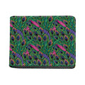 Boho Peacock Feather Pattern Print Bifold Wallet