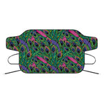 Boho Peacock Feather Pattern Print Car Windshield Snow Cover
