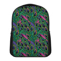 Boho Peacock Feather Pattern Print Casual Backpack
