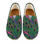 Boho Peacock Feather Pattern Print Casual Shoes