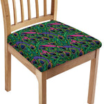 Boho Peacock Feather Pattern Print Chair Cushion Cover
