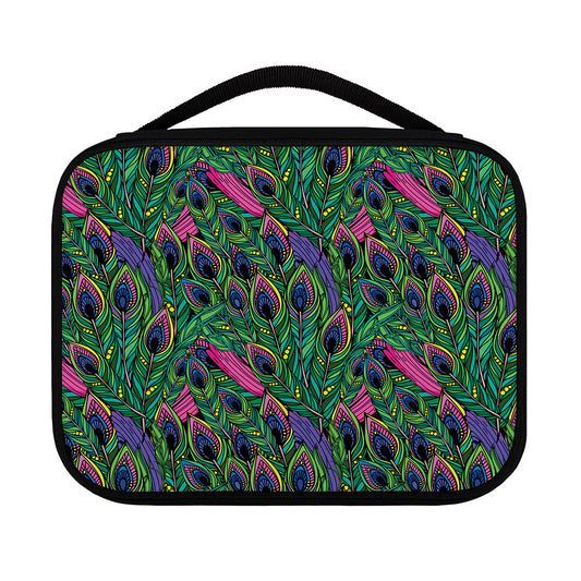 Boho Peacock Feather Pattern Print Classic Bible Case