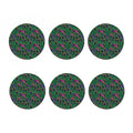 Boho Peacock Feather Pattern Print Coaster Set