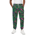 Boho Peacock Feather Pattern Print Cotton Sweatpants