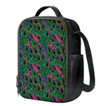 Boho Peacock Feather Pattern Print Crossbody Lunch Bag