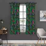 Boho Peacock Feather Pattern Print Curtain