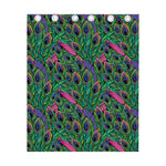 Boho Peacock Feather Pattern Print Curtain
