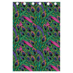Boho Peacock Feather Pattern Print Curtain