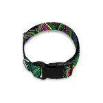Boho Peacock Feather Pattern Print Dog Collar
