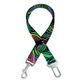 Boho Peacock Feather Pattern Print Dog Seat Belt