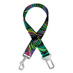 Boho Peacock Feather Pattern Print Dog Seat Belt