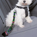 Boho Peacock Feather Pattern Print Dog Seat Belt