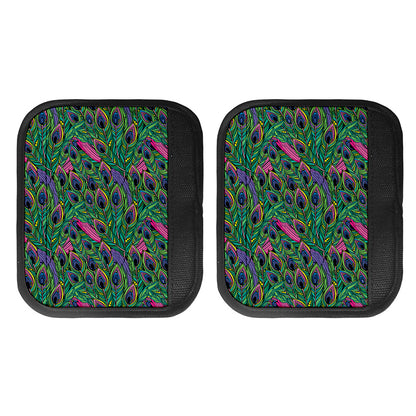 Boho Peacock Feather Pattern Print Handle Covers